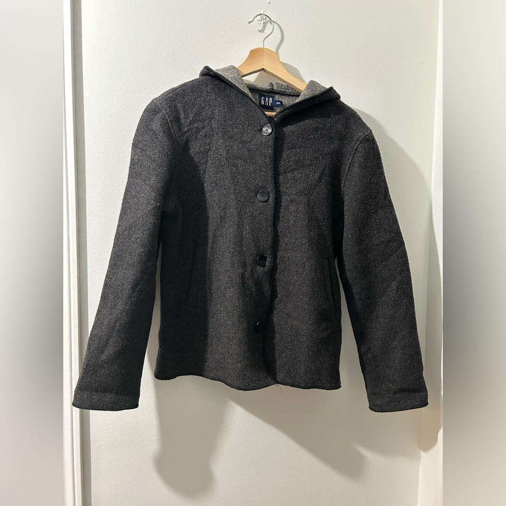 Womens wool sweater with hood. (Gap)